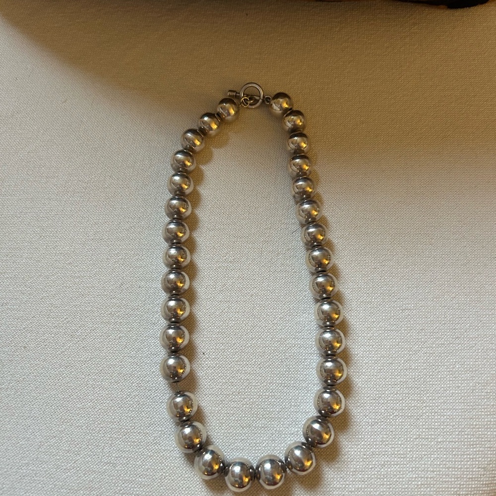 Beautiful Medium Beaded Sterling Silver Necklace